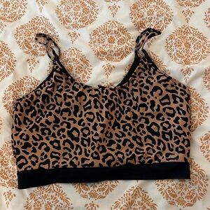 Leopard Print Women's Bikini Top